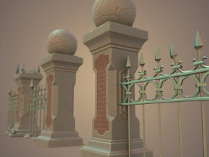 Set di recinzioni per cimiteri Modello 3D