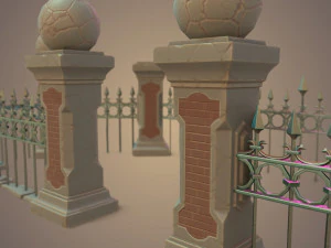 Set di recinzioni per cimiteri Modello 3D