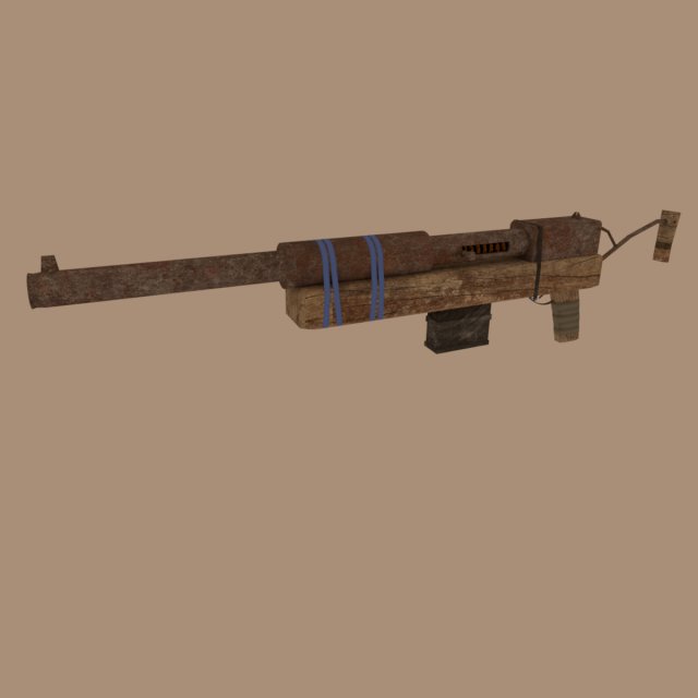self-made semi-automatic rifle Model 3D .c4d .max .obj .3ds .fbx .stl .blend 