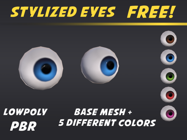 stylized eyes 3D-Modell .c4d .max .obj .3ds .fbx .stl .blend 