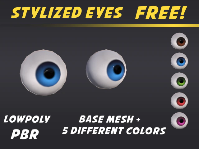 stylized eyes 3D Model .c4d .max .obj .3ds .fbx .stl .blend 