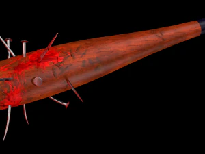 game-ready bloody baseball bat 3D Model