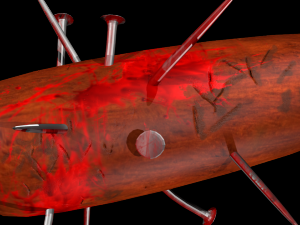 game-ready bloody baseball bat 3D-Modell
