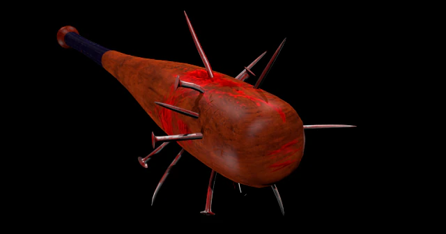 game-ready bloody baseball bat 3D Model .c4d .max .obj .3ds .fbx .stl .blend 