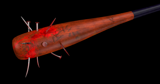 game-ready bloody baseball bat 3D-Modell .c4d .max .obj .3ds .fbx .stl .blend 