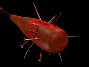 game-ready bloody baseball bat 3D Model