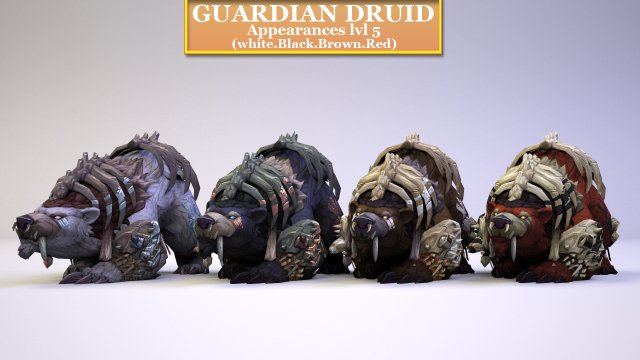 druide bear artifact 5 Modelo 3D .c4d .max .obj .3ds .fbx .stl .blend 