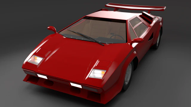 Lamborghin countach lp 5000s 3D Model .c4d .max .obj .3ds .fbx .stl .blend 