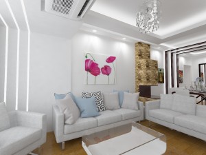 living room and dining room Modèle 3D