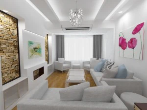living room and dining room 3D Model