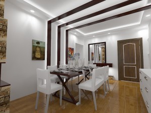 living room and dining room Modèle 3D