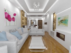 living room and dining room Modèle 3D