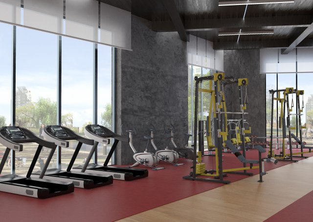 gym 3D Модель .c4d .max .obj .3ds .fbx .stl .blend 