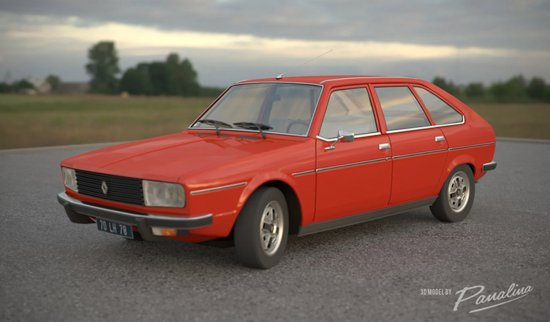 Renault 20 TS 1978 3D Модель .c4d .max .obj .3ds .fbx .stl .blend