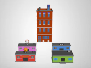 laag poly gebouwen 3D Model