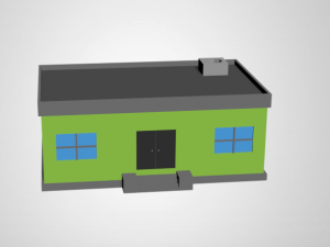 low poly buildings 3D Model