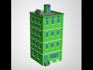 low poly buildings 3D Model