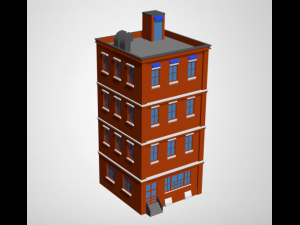 low poly buildings 3D Model