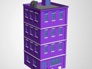 low poly buildings 3D Model