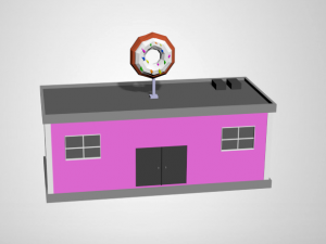 low poly buildings 3D Model