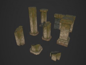 ancient pillars 3D Model