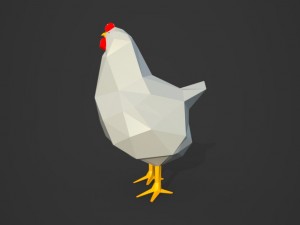 low poly chicken Modello 3D