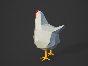low poly chicken Modello 3D
