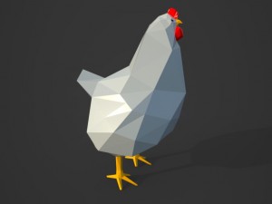 low poly chicken Modello 3D