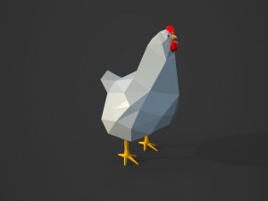 low poly chicken Modello 3D