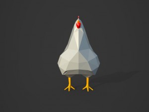 low poly chicken Modello 3D