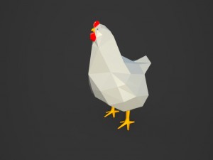low poly chicken Modello 3D