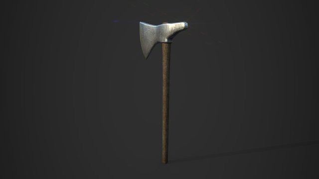 battle axe 3D Model .c4d .max .obj .3ds .fbx .stl .blend 