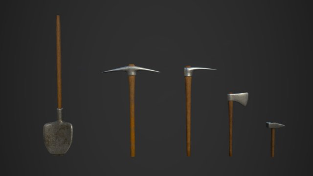 garden tools pack 3D Model .c4d .max .obj .3ds .fbx .stl .blend 