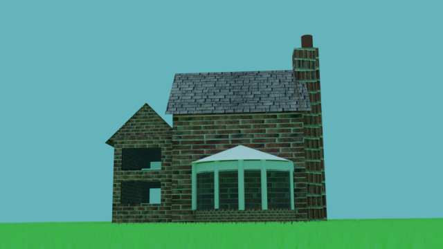 simple english detatched house 3D-Modell .c4d .max .obj .3ds .fbx .stl .blend 