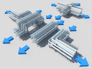 industrial factory environment pipeline Modello 3D