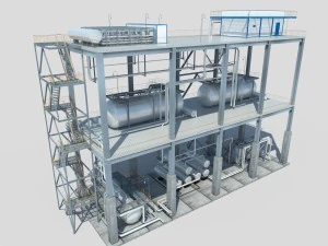 industrial factory environment pipeline 3D Model
