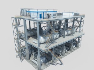 industrial factory environment pipeline Modello 3D