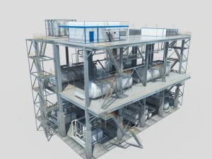industrial factory environment pipeline 3D Model