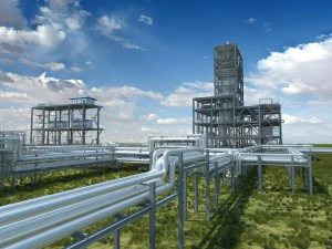 industrial factory environment pipeline 3D Model