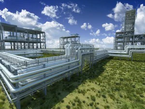 industrial factory environment pipeline 3D Model