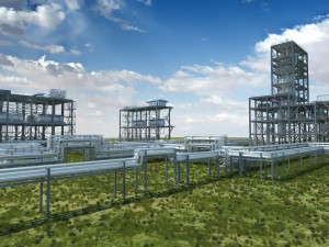 industrial factory environment pipeline Modello 3D