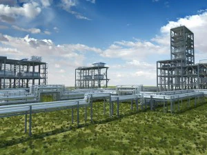 industrial factory environment pipeline 3D Model