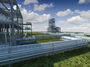 industrial factory environment pipeline Modello 3D