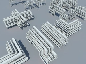 industrial factory environment pipeline Modello 3D