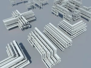 industrial factory environment pipeline 3D Model