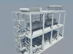 industrial factory environment pipeline Modello 3D