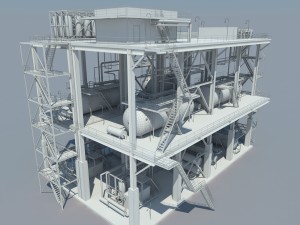industrial factory environment pipeline Modello 3D