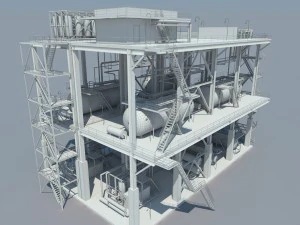 industrial factory environment pipeline 3D Model