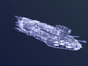 spaceship dropship 3 Modello 3D