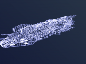 spaceship dropship 3 Modello 3D